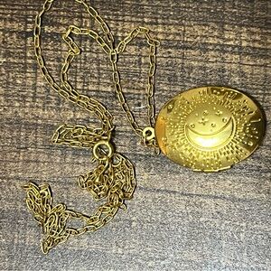 Gold Sunburst Pendant Necklace